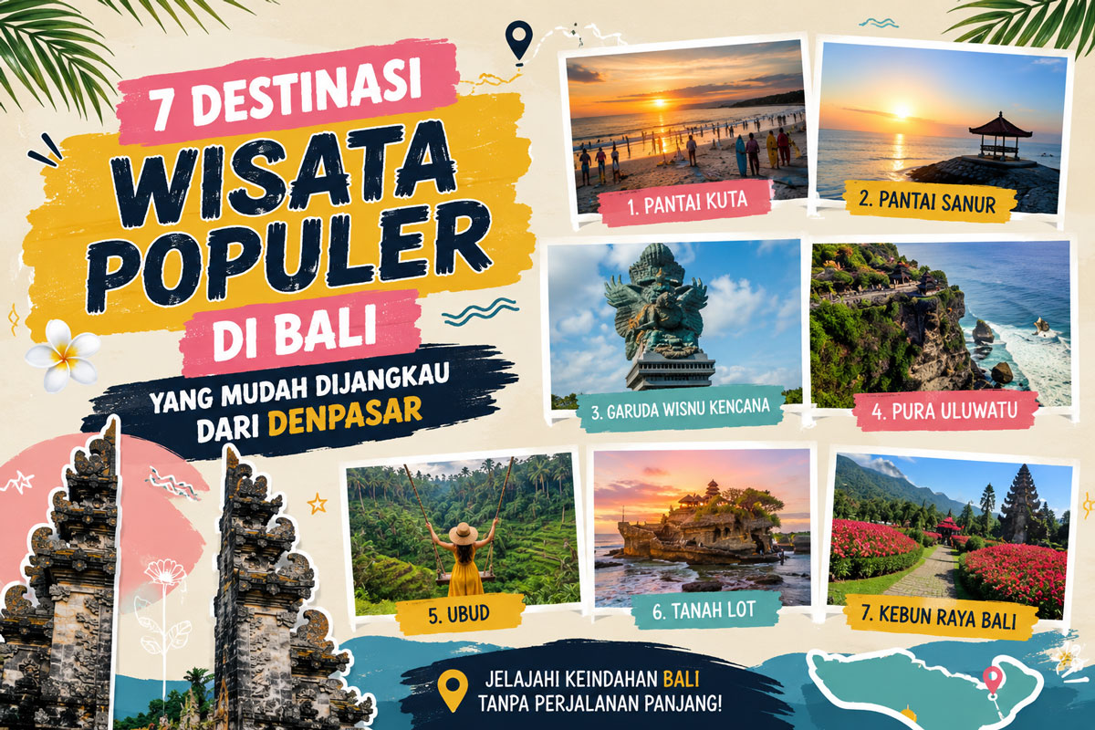 7 Destinasi Wisata Populer di Bali yang Mudah Dijangkau dari Denpasar, Cocok untuk Liburan Singkat