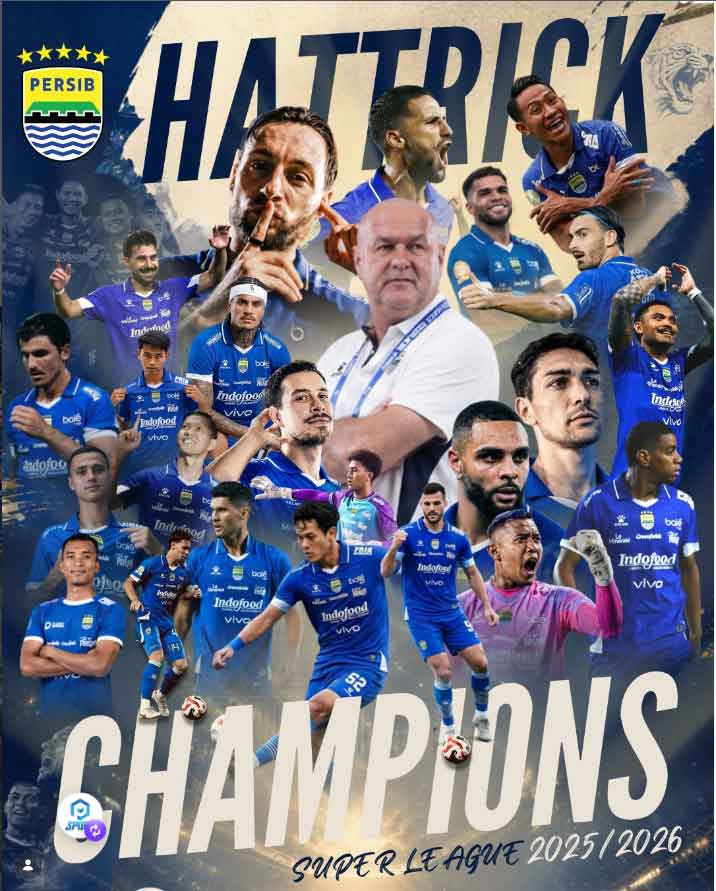 Persib berhasil ciptakan sejarah, menjadi tim pertama di Indonesia yang raih 3 gelar berturut-turut